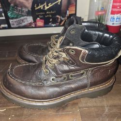 Vintage Dr Marten Mens Size 8 Chunky Platform Boots  8458 Brown Leather 