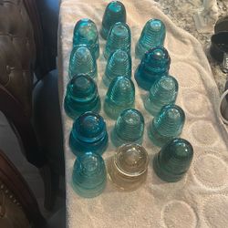 Vintage Glass Electrical Insulator Lot Of 16