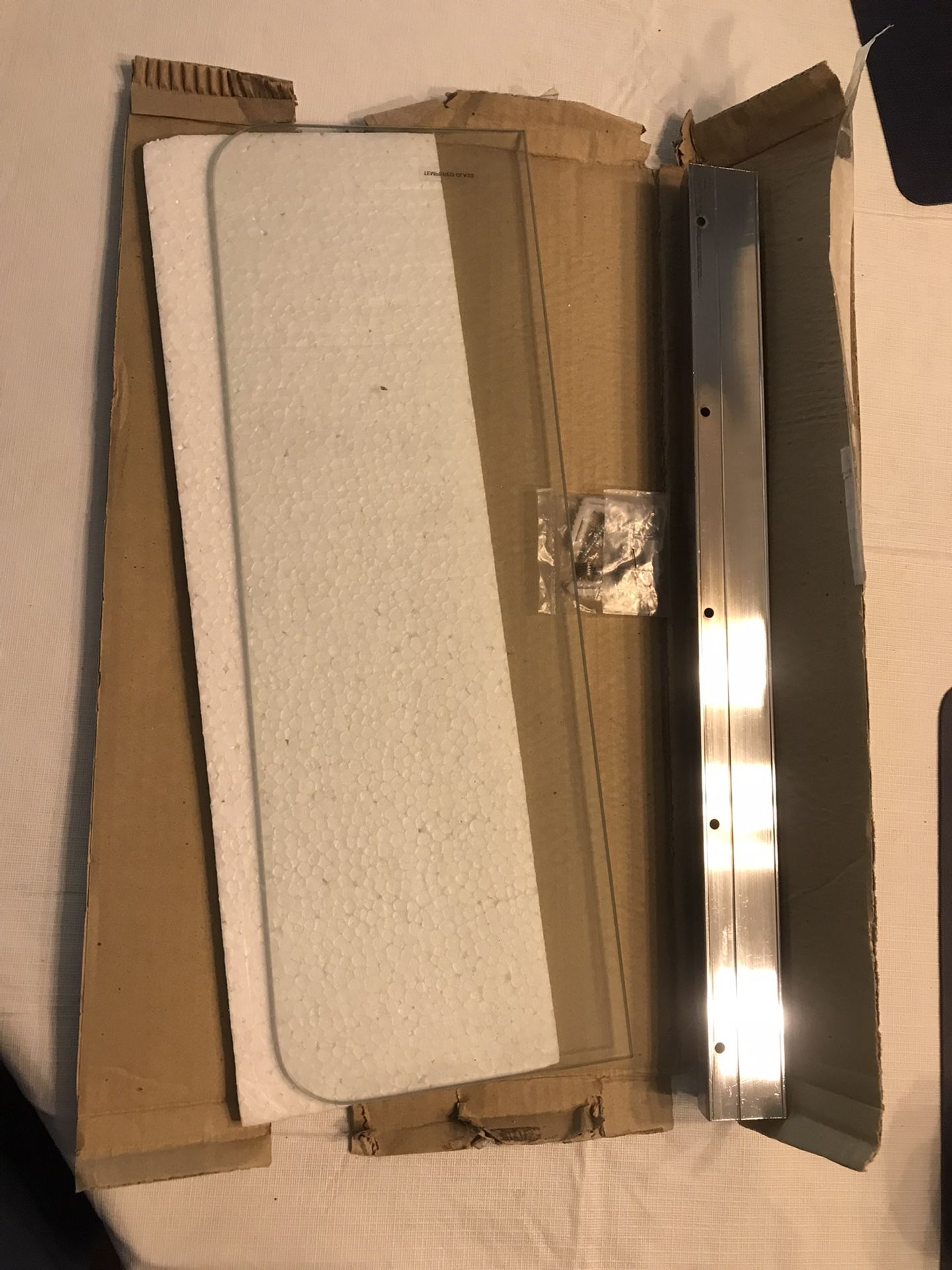 Never Used Floating Tempered Glass Shelf 18”x6 1/4”