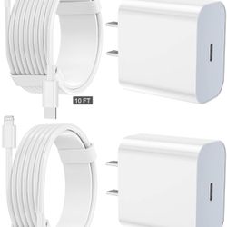 iPhone Charger Fast Charging 2 Pack Type C Wall Charger Block with 2 Pack [6FT&10FT] Long USB C to Lightning Cable for iPhone 14/13/12/12 Pro Max/11/X
