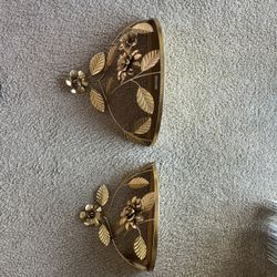 Gold Wall Shelves – Set of 2 (or Buy Separately)