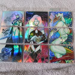LOT OF 9 LADY DEATH*TRYPTIC*TRADING CARDS *1994