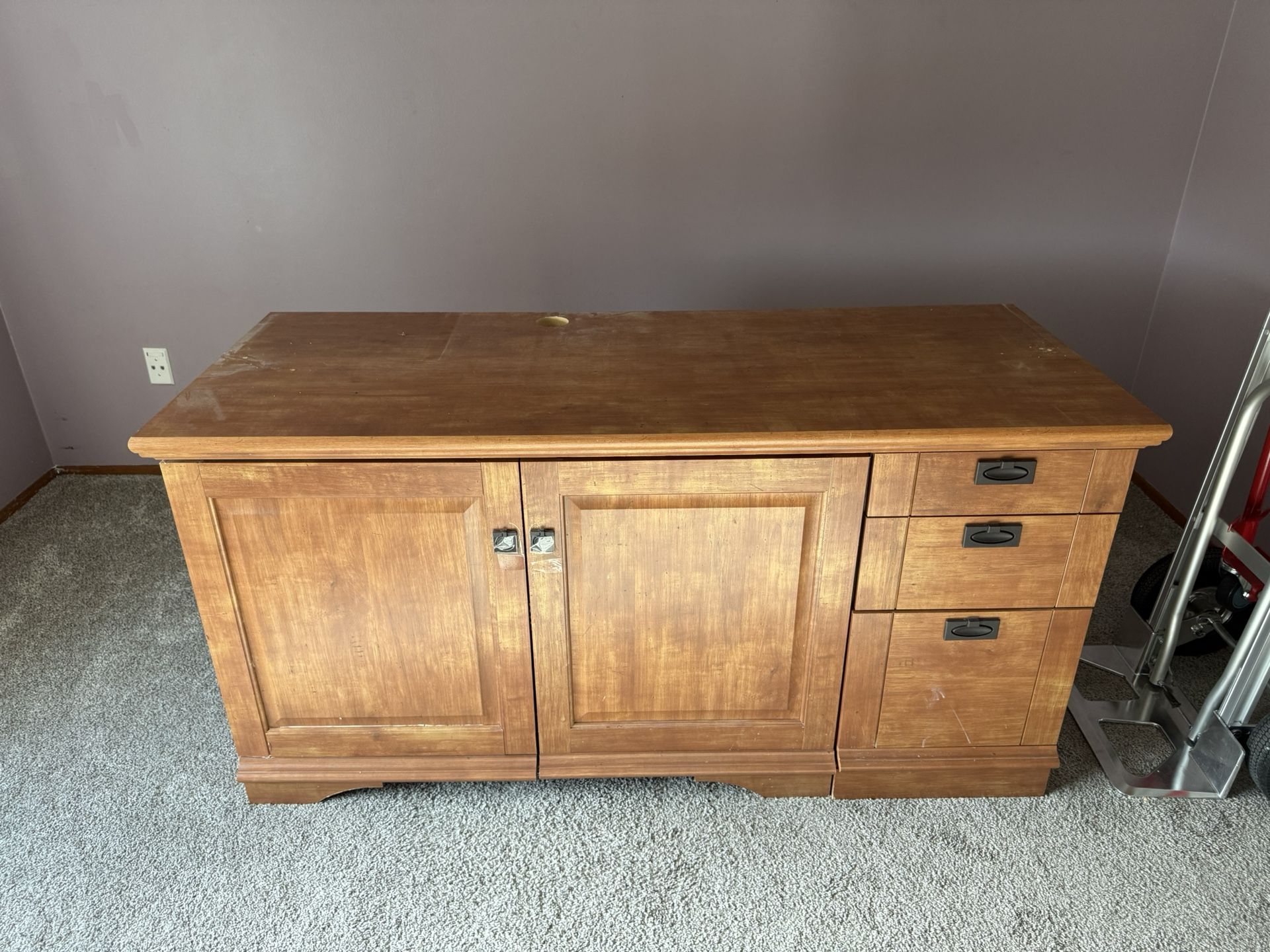 🪵 Wood Desk with Storage – FREE or Best Offer