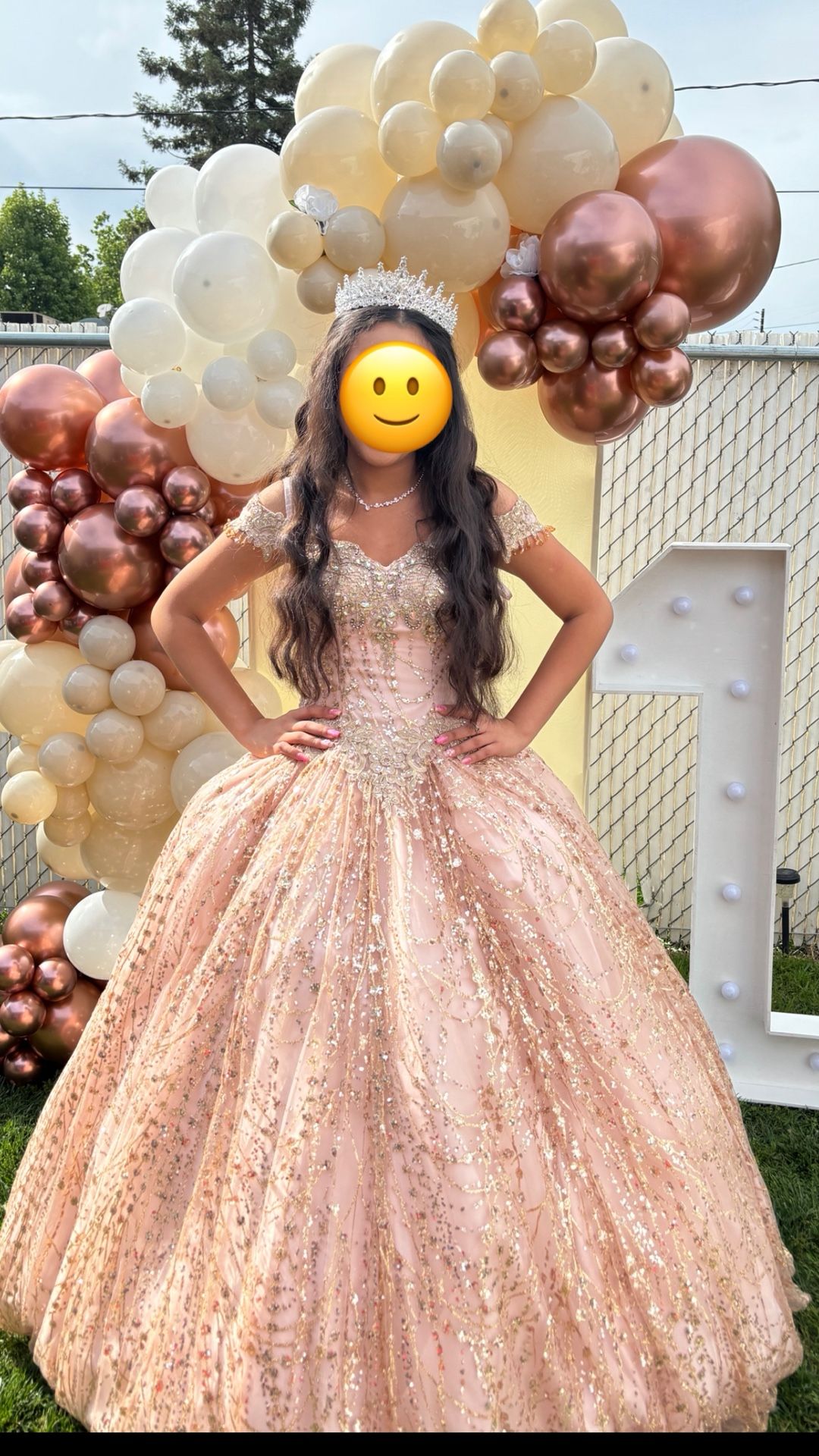 Rose Gold Quinceañera Dress  