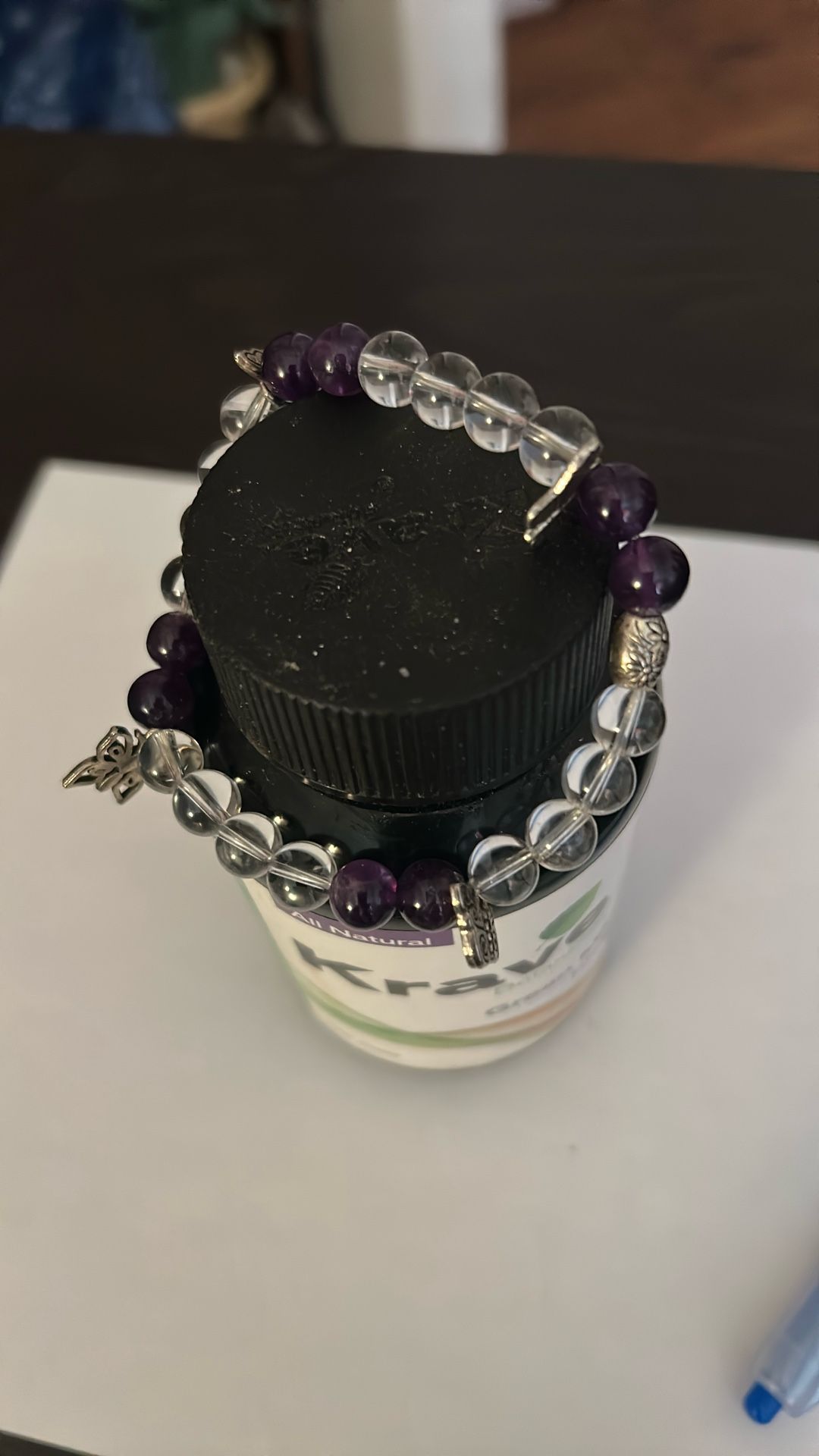 Amethyst Crystal Bracelet 4 Butterflies