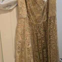 David's Bridal Gold Dress