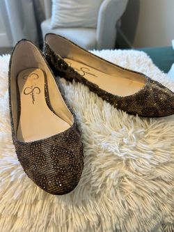 Leopard sparkling flats Jessica Simpson