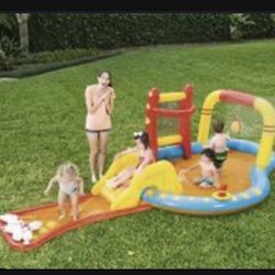 Brand New H2OGO Lil Champ Play Pool Center With Detachable Slide Kids Outdoor Summer Fun Designed to get kids moving, grooving and out of the house, s