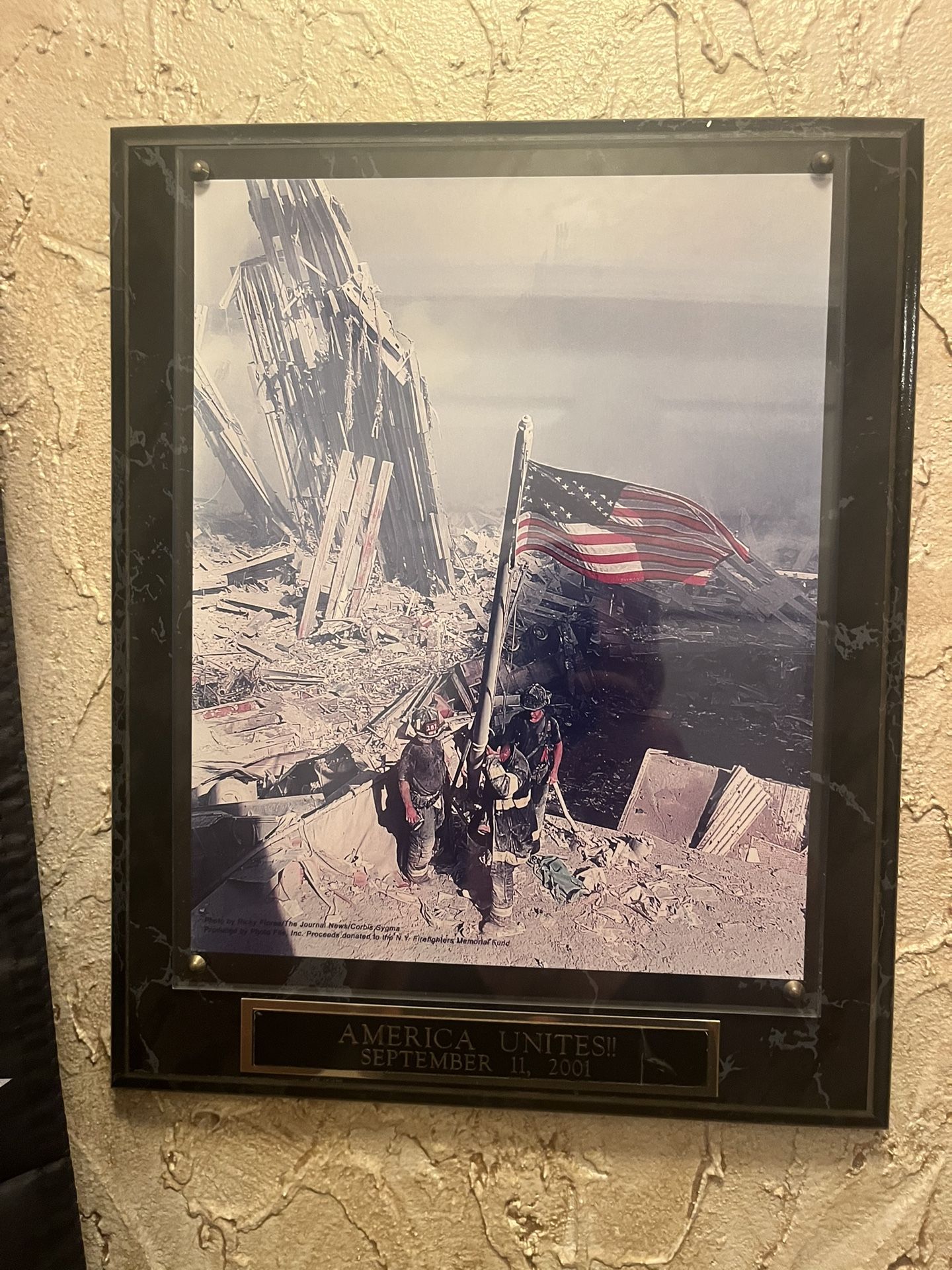 Commemorative 911 Fire Department Plaque
