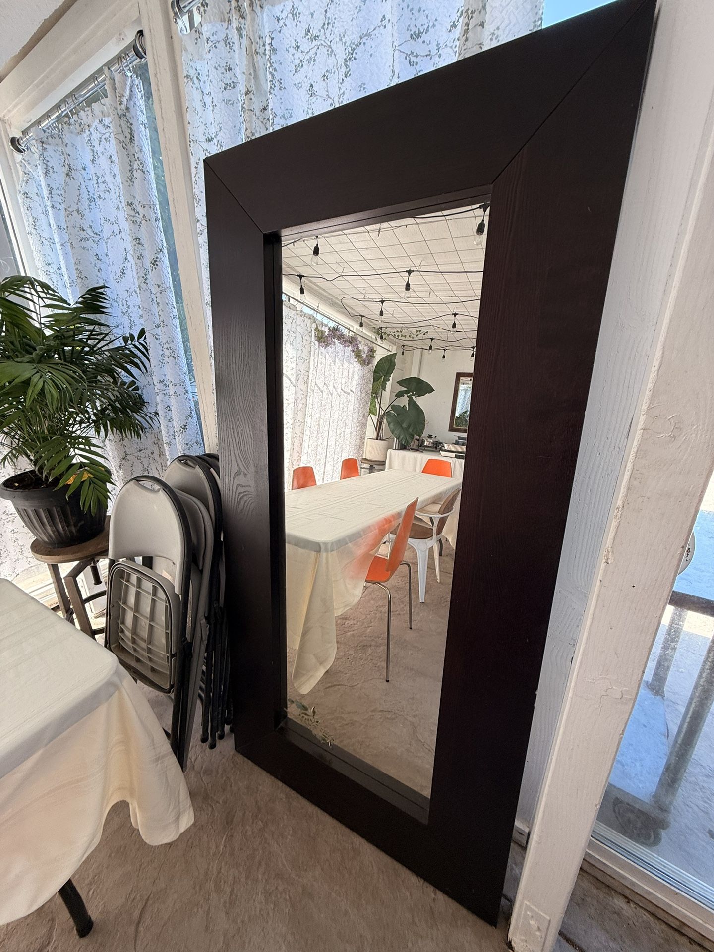 Wooden Ikea Dark Mirror