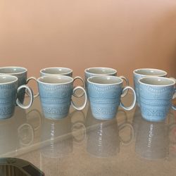 8 Threshold Kennet Azure Blue Teal Stoneware Mugs Mug Coffee Tea