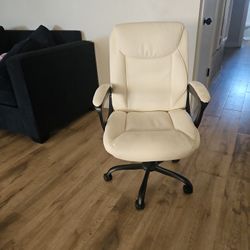 Office Chair White Lather 