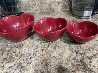 Princess House red bowls 