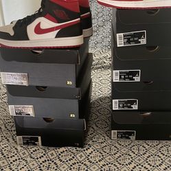 New - Jordan 1 Mid Yellows and Red 