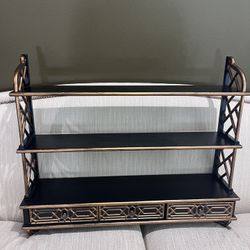 Ethan Allen Black & Gold Shelves 