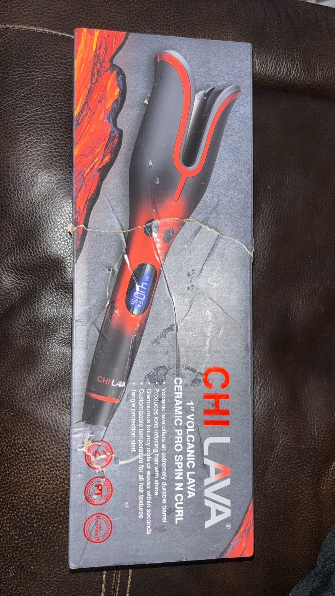 NEW - Chi Lava 1” Volcanic Lava Ceramic Pro Spin N Curl