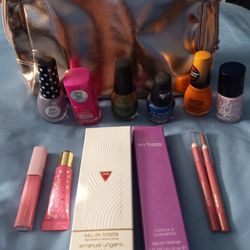 Make Up Bag With Perfume's And Make Up, New 
