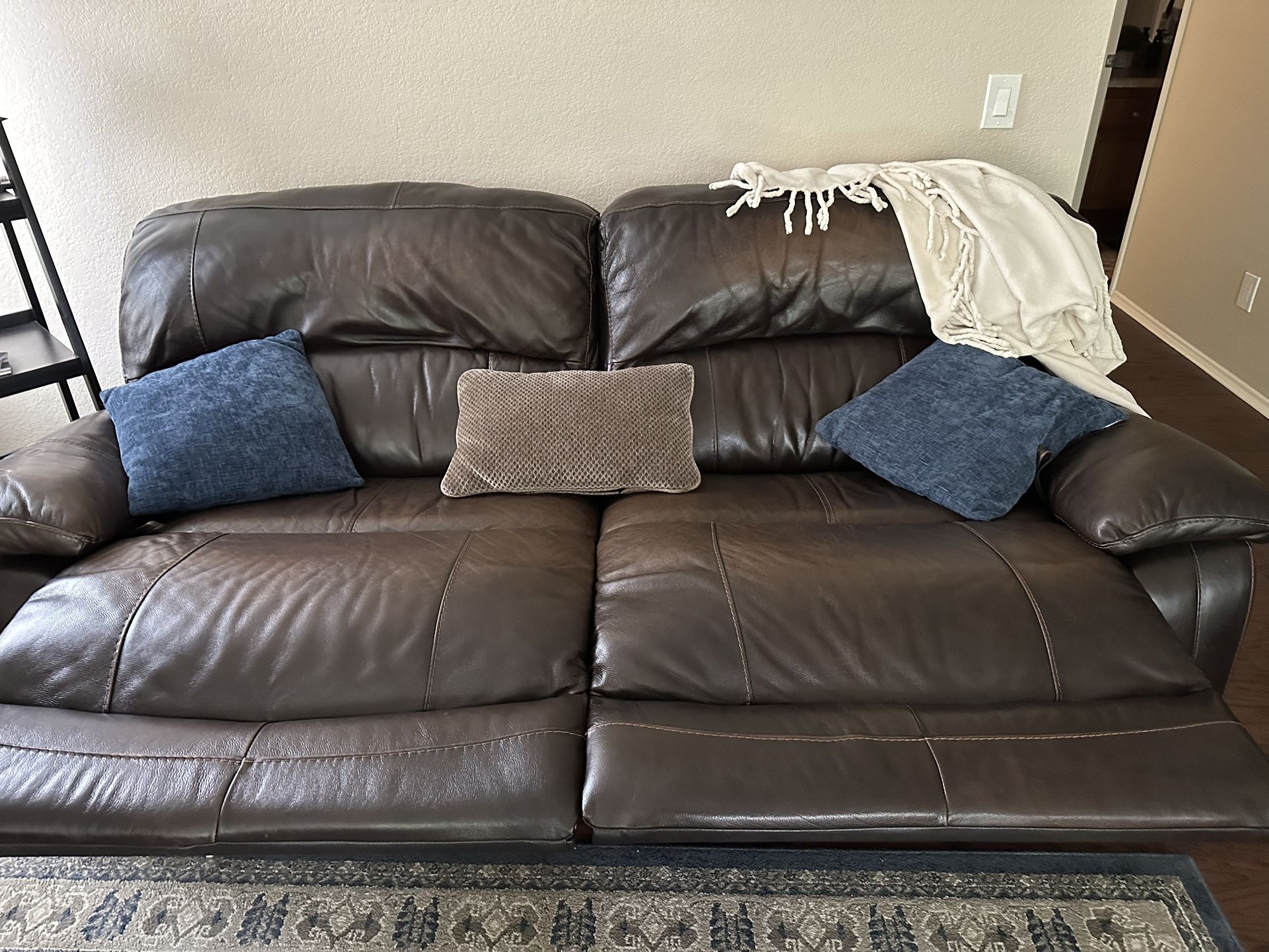 Oversized Leather Recliner And Loveseat