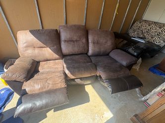Brown Microfiber Reclining Sofa