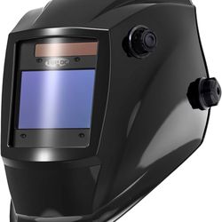 TOPDC Large Viewing Screen 3.93'X2.63' Solar Power Auto Darkening Welding Helmet with Optical Class 1/1/1/2, Shade Range 4/5-9/9-13 with Grinding Feat