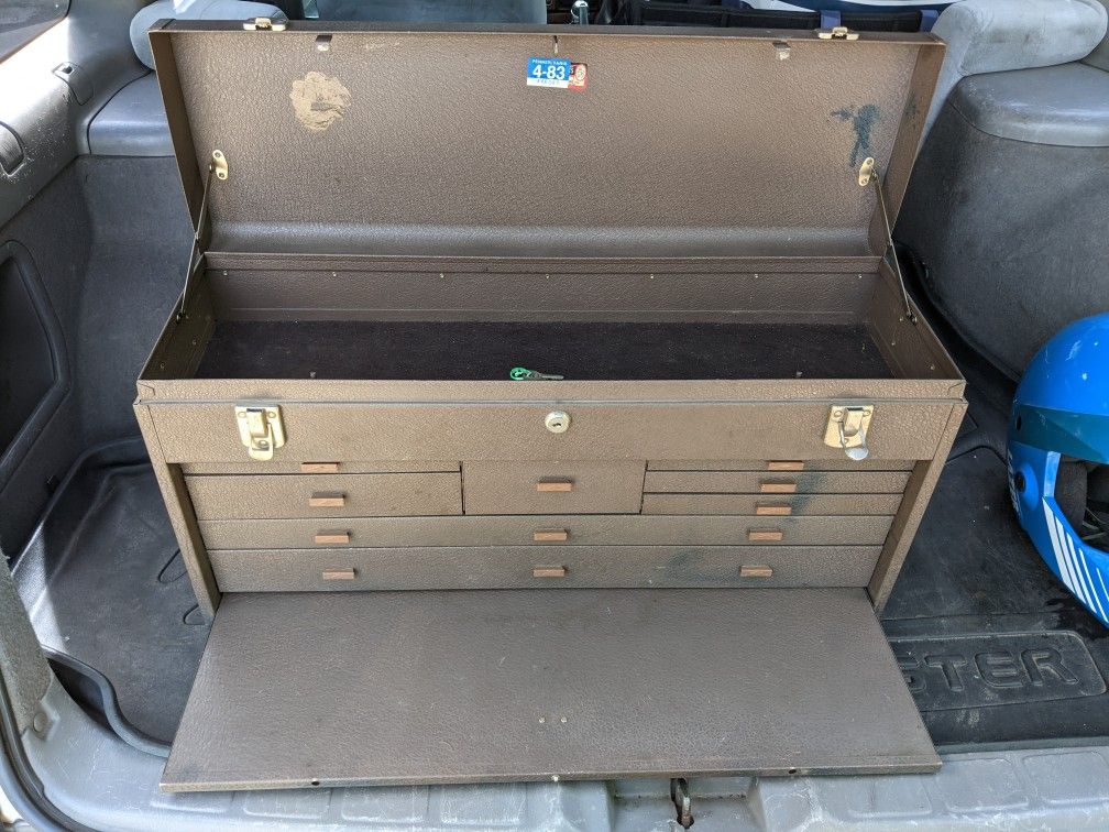 Vintage Kennedy 8 Drawer Machinist Toolbox W/ Lock Key Old Antique Retro