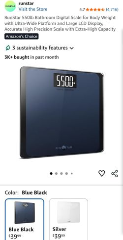 RunStar 550lb Bathroom Digital Scale for Body Weight with Ultra-Wide Platform and Large LCD Display, Accurate High Precision Scale with Extra-High Cap