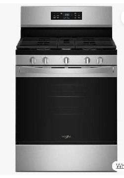 Stainless Steel 5 Burner Stove & Refrigerator