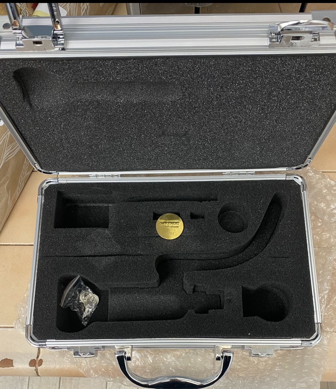 Note: Case only-in stock. Each case has a different engraved serial number. Brand new beautiful aluminum locking camera or gun case. Comes with 2 keys