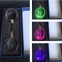 Light Up Dad Keychain, Rotates Through Several Colors 