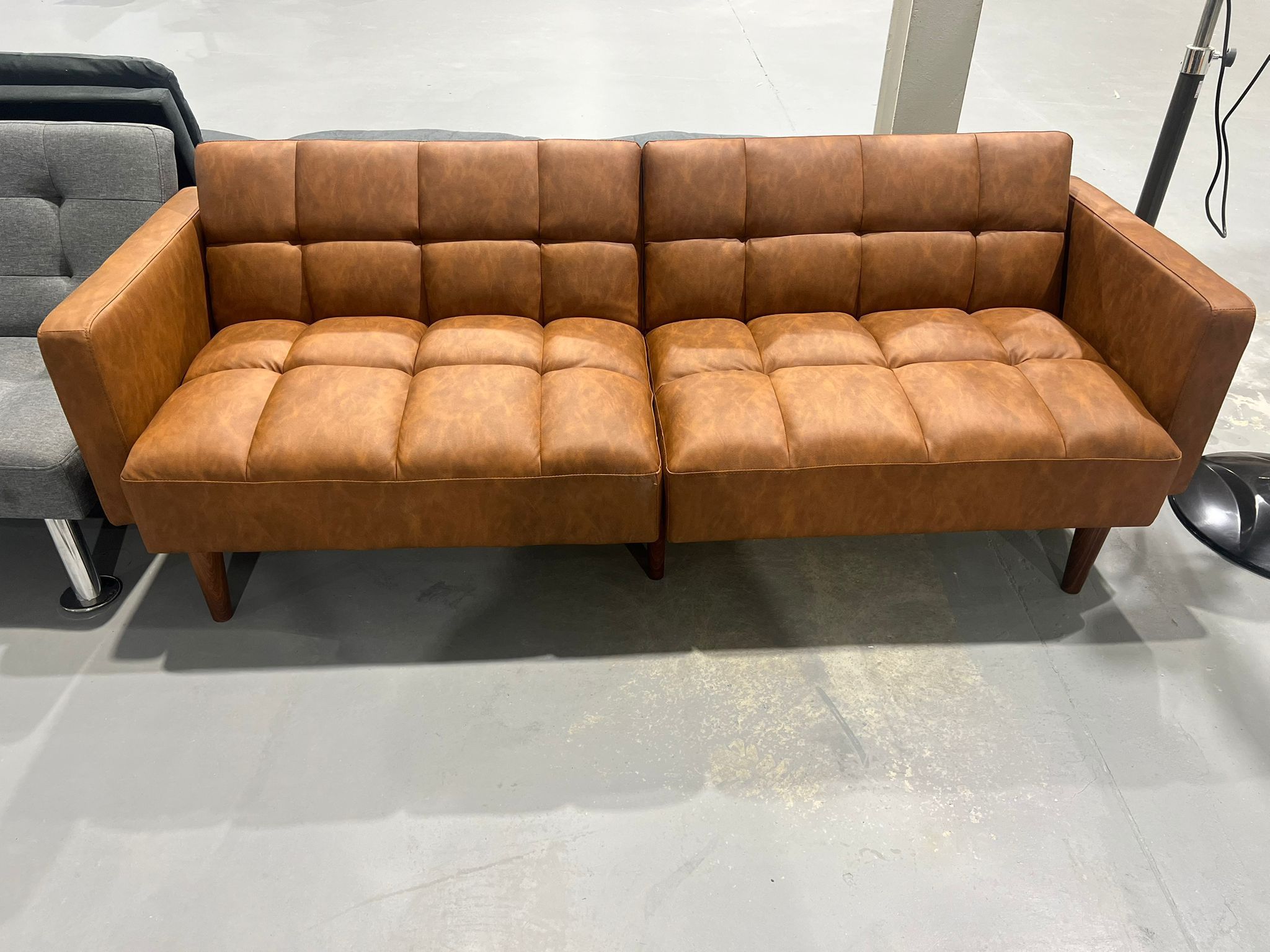 (Minor Rip)mopio Aaron 76.8" Couch, Small Futon Sofa Bed, Sleeper, Loveseat, Mid Century Modern Futon Couch, Sofa Cama, Couches for Living Room, Bedro