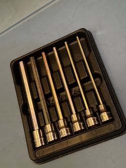 Snap-on Tools 6 pc 3/8" Drive Metric Extra-Long Hex Bit Socket Driver Set