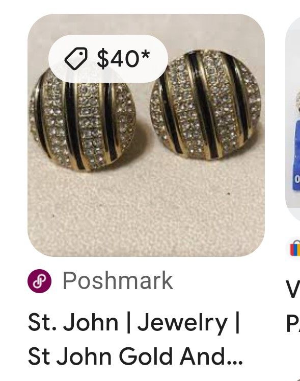St.john Vintage Clip  On Earrings