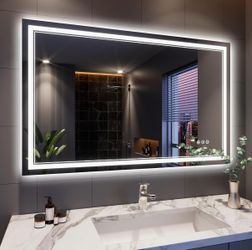 48x30 Inch RGB LED Bathroom Mirror with Lights