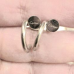 Nail Half Hoop Stud Earrings