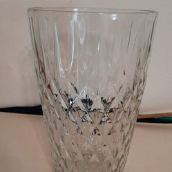 Vintage Clear Glass Flower Vase 10 in high