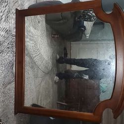 Queen Bed Frame And Dresser With A Mirror 