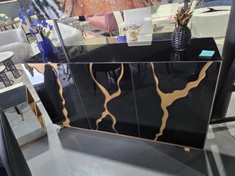 DESIGN BUFFET BLACK SHINY 60”