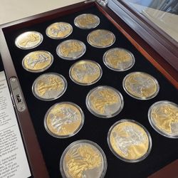 Platinum And Gold Highlighted American Eagle Silver Dollar 