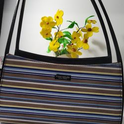   BEAUTIFUL VINTAGE KATE SPADE , NEW YORK STRIPED MULTICOLOR, HANDBAG PURSE, EXCELLENT CONDITION , LIKE NEW, 12X8"INCHES, SEE PICTURES FOR DETAILS, #1