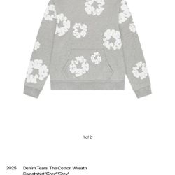 Denim Tears Cotton Wreath Hoodie Grey L