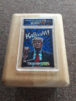 Donald Trump Slab KABOOM Cracked Ice REFRACTOR Original Art Novelty Card 