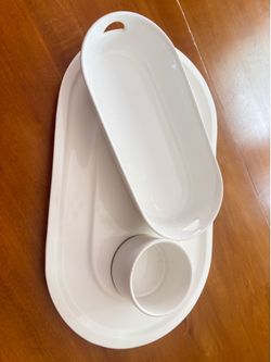 Modern White Charcuterie Tray & Bowls – 3-Piece Serving Set