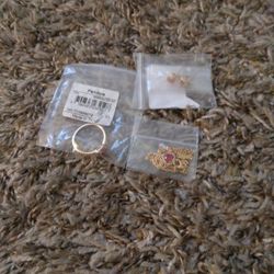 Pandora Gold Plated Matching Set New ,ring ,earrings And Necklace