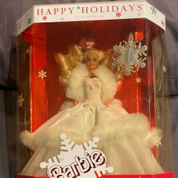 Mattel Barbie 1989 Happy Holidays Christmas In Box