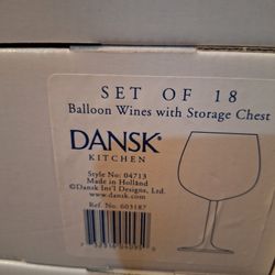 Dansk Ballon Red Wine Glasses W/Chest