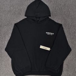 Essential Hoodie Black And Is Large