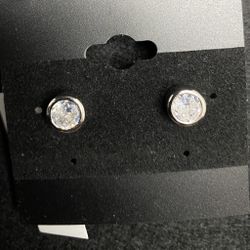 925 Silver Round Cz Earrings 