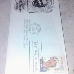 1968 First Day Issuewalt Disney 6 Cent Stamp With  Tribute Letter Inside