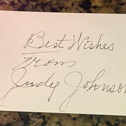 BAS COA JUDY JOHNSON SIGNED 3x5 Negro League Baseball 3x5 Index Card