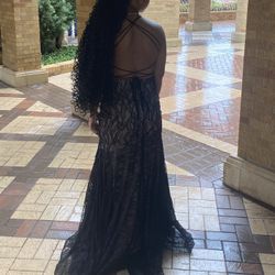 Black Backless Prom Dress